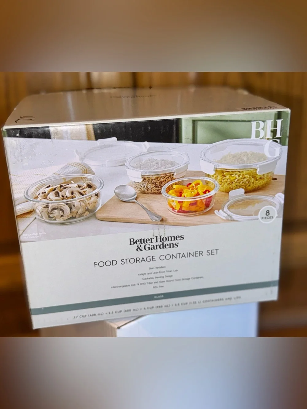 Better Homes And Gardens Glass Food Storage Set with White Lids